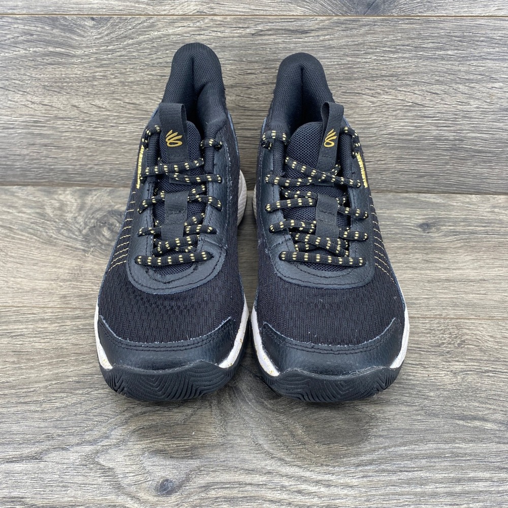 Under Armour Curry Basketball Shoes Youth 5Y Black Gold Speckled 3026623-001 - Picture 7 of 9
